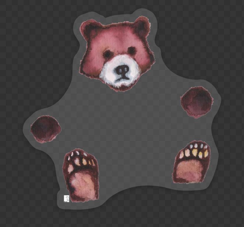 Bear Necessities Clear Vinyl Sticker