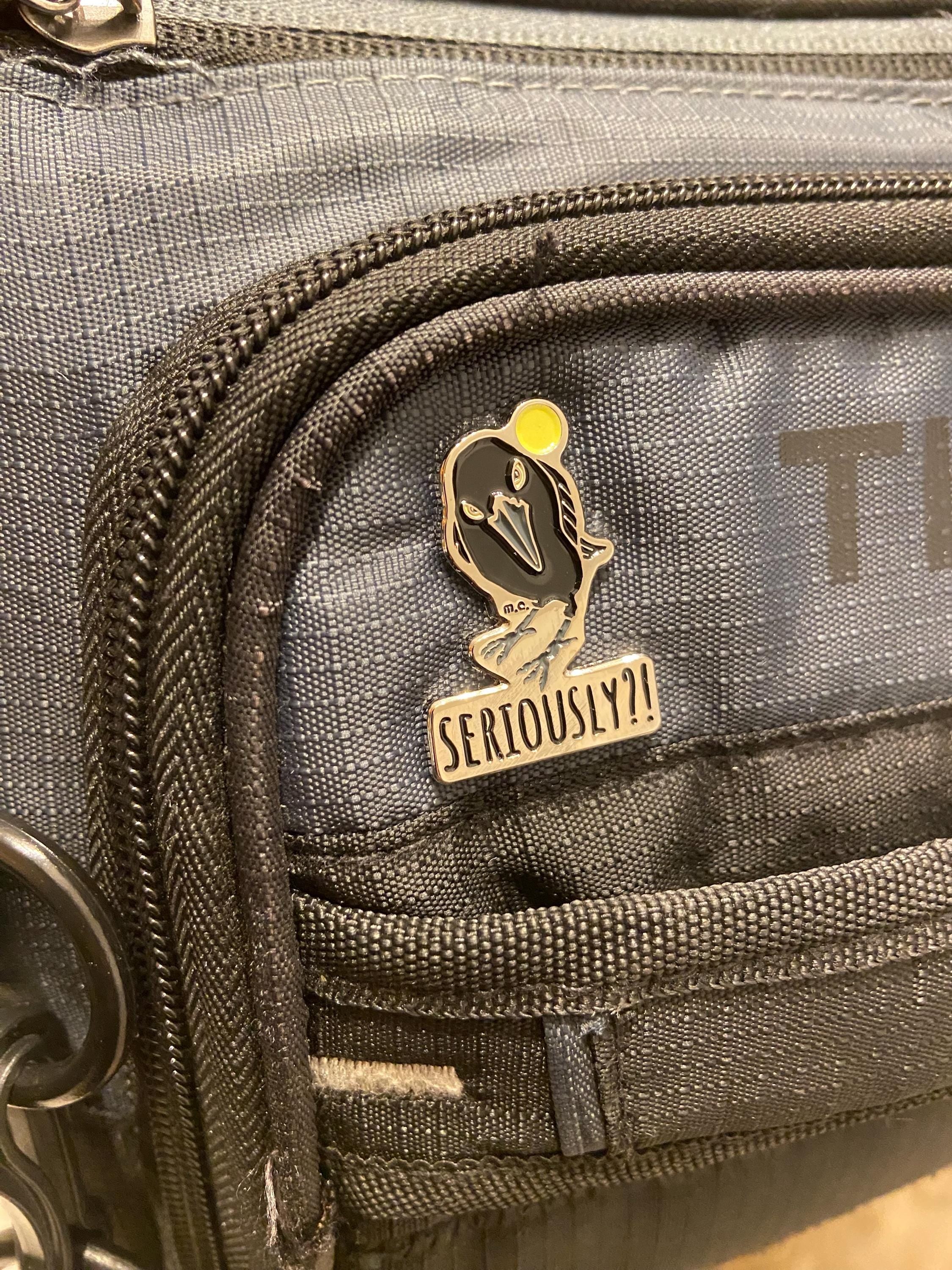 Seriously Crow Enamel Pin