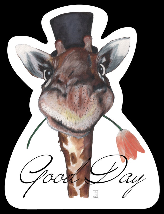 Gentleman Giraffe Vinyl Sticker