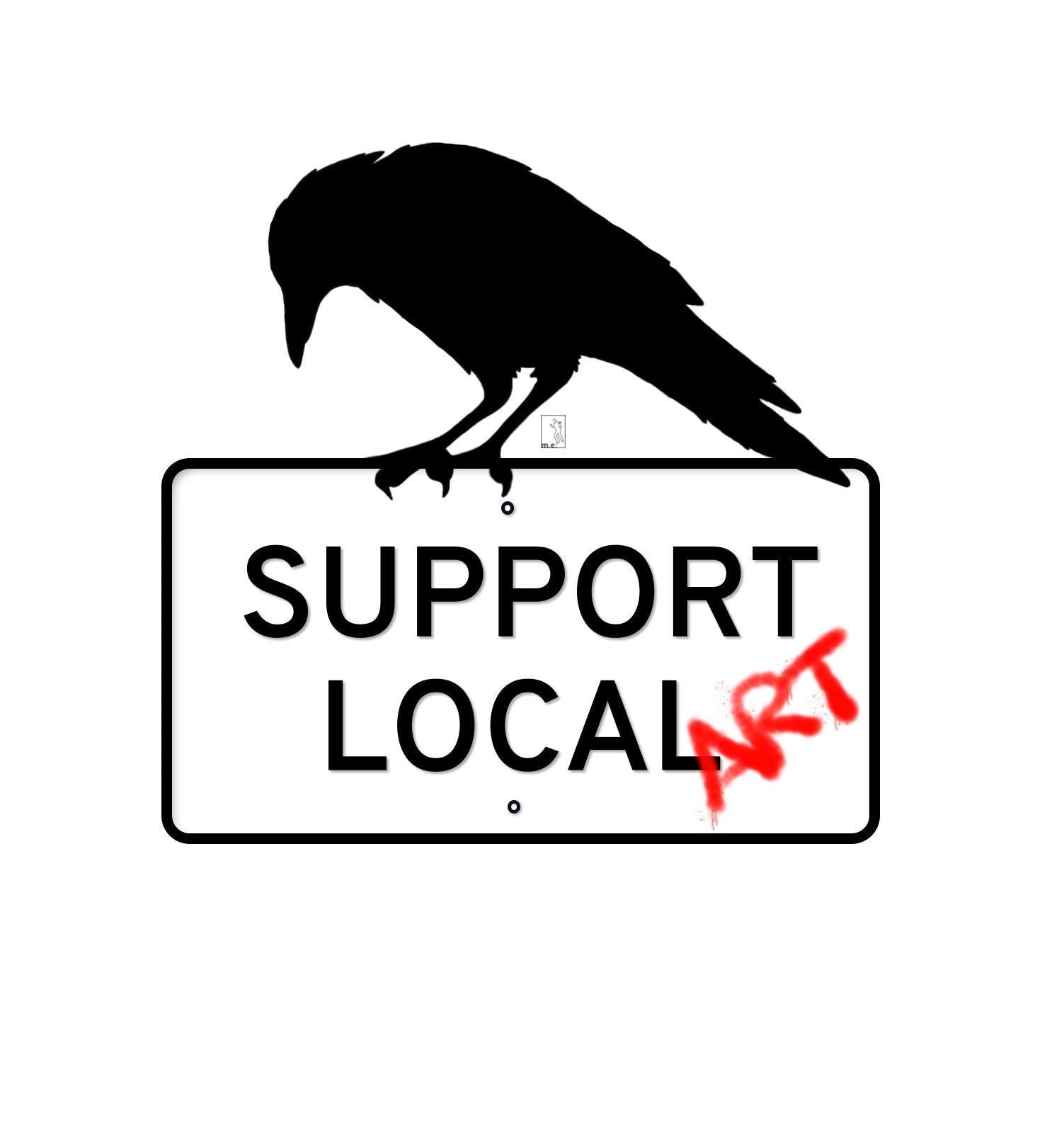 Seriously Crow Support Local Art Sticker