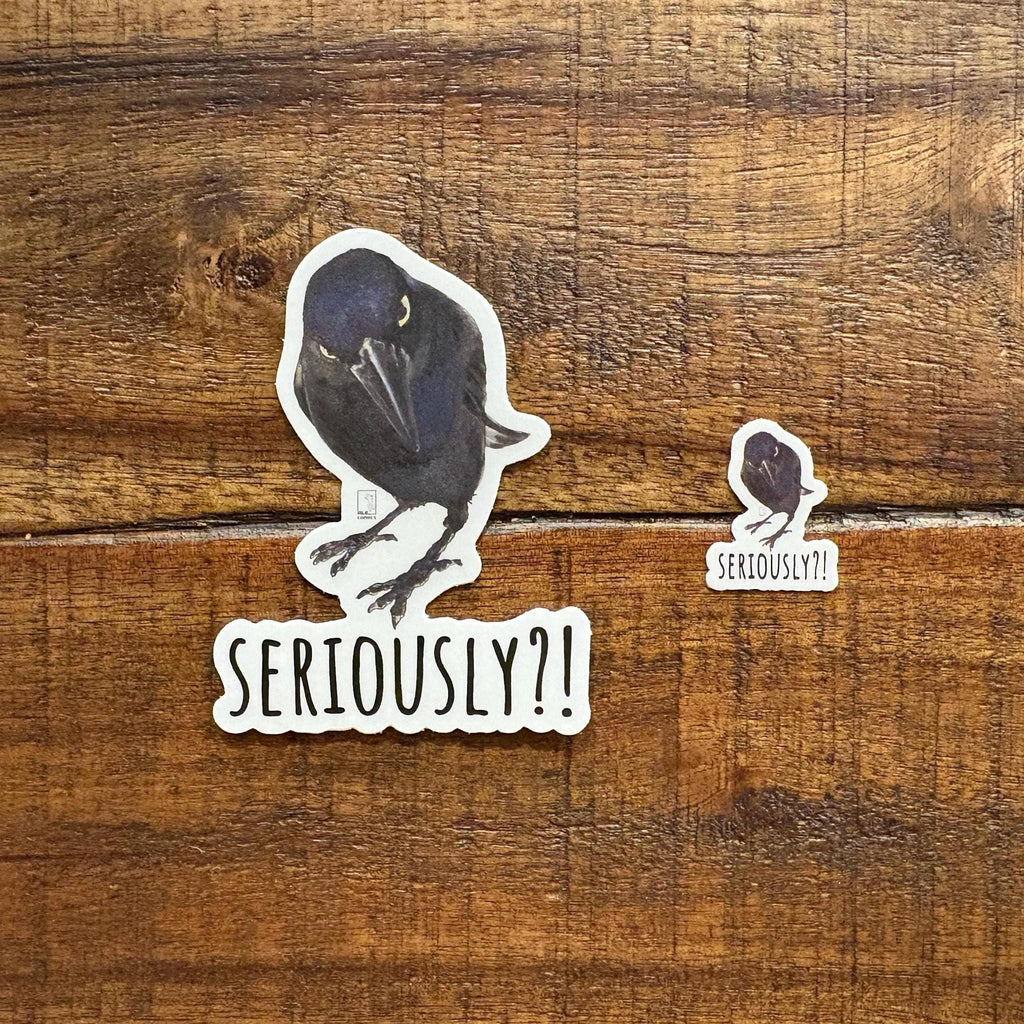 Seriously Tiny Crow Vinyl Sticker