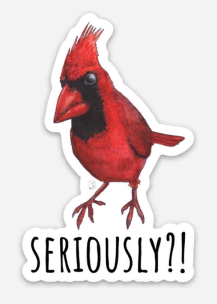 Seriously Cardinal Vinyl Sticker