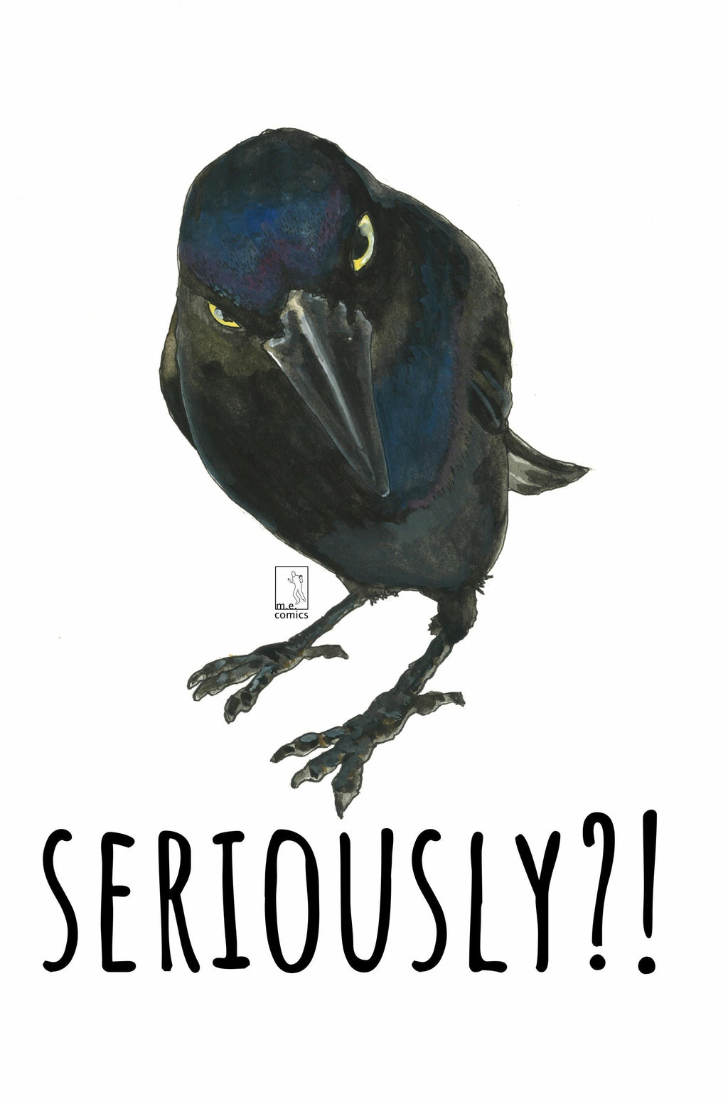 Seriously Tiny Crow Vinyl Sticker