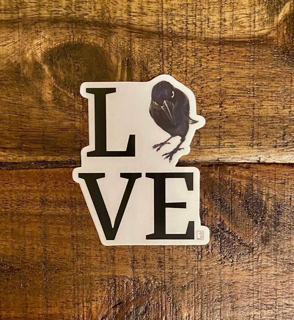 Seriously Crow Love Sticker