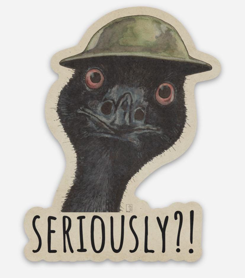 Fighting Emu Vinyl Sticker