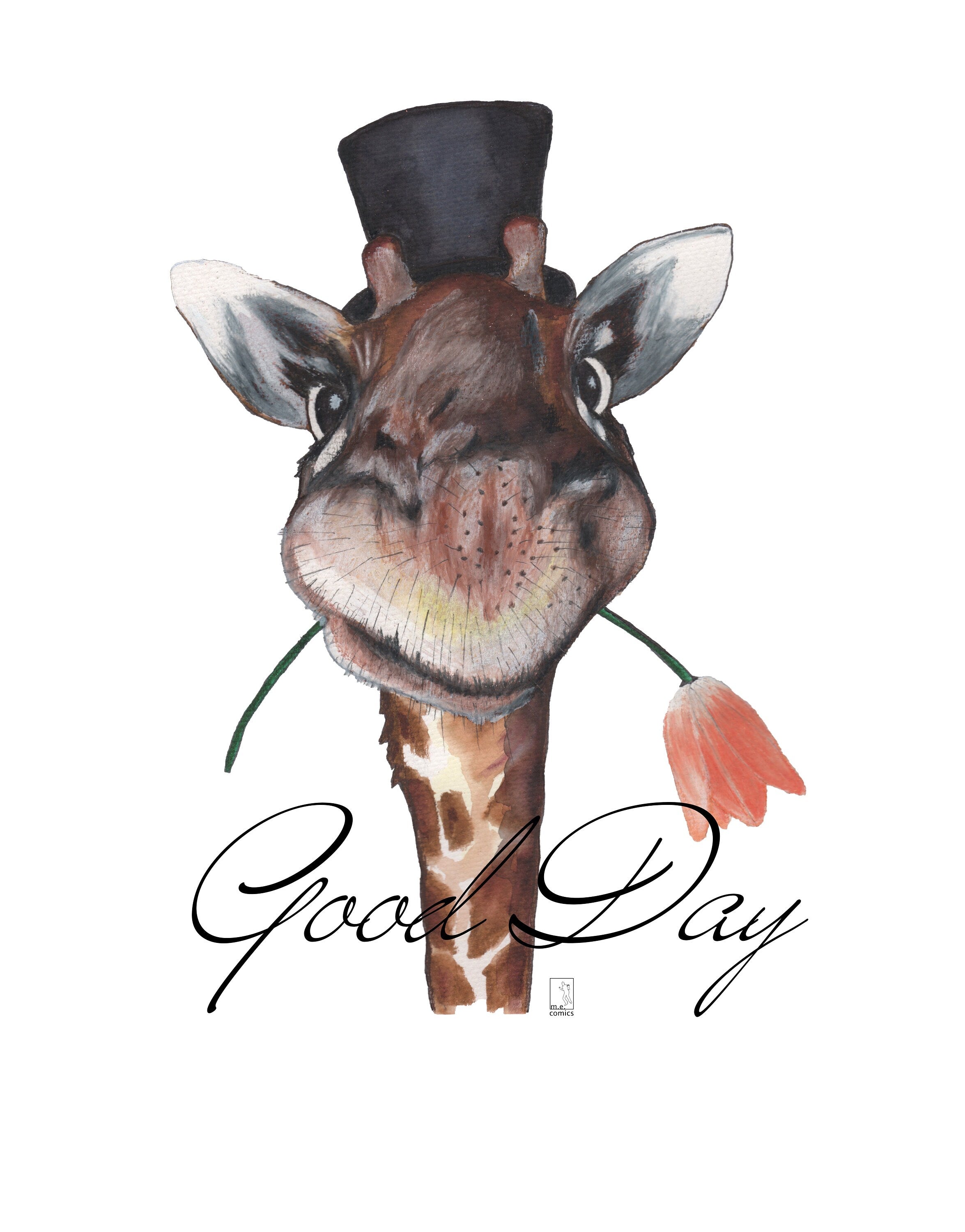 Gentleman Giraffe Vinyl Sticker