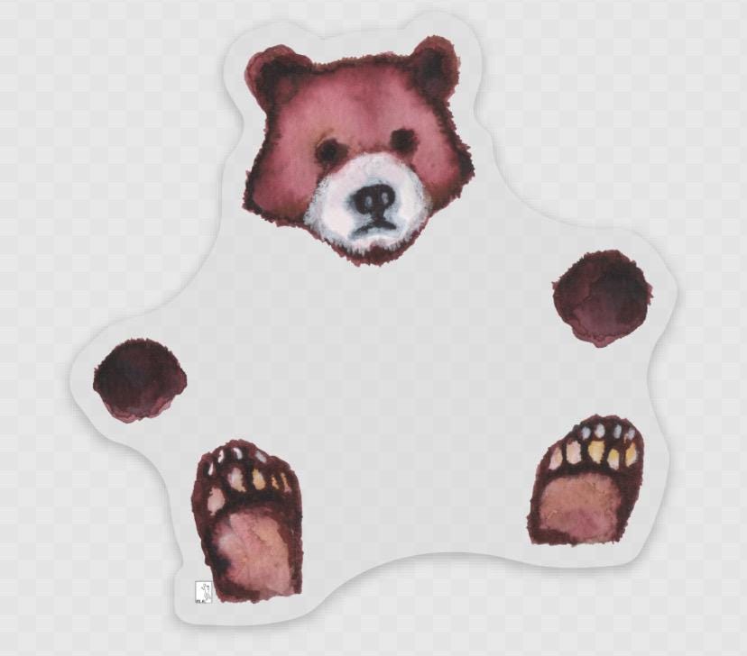 Bear Necessities Clear Vinyl Sticker