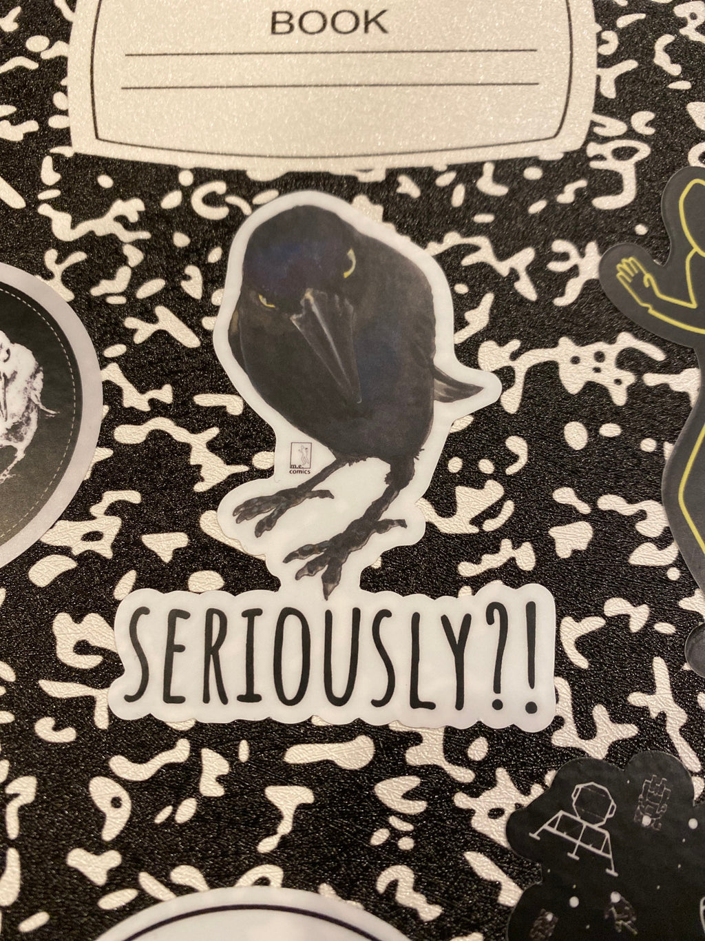 Seriously Crow Vinyl Sticker