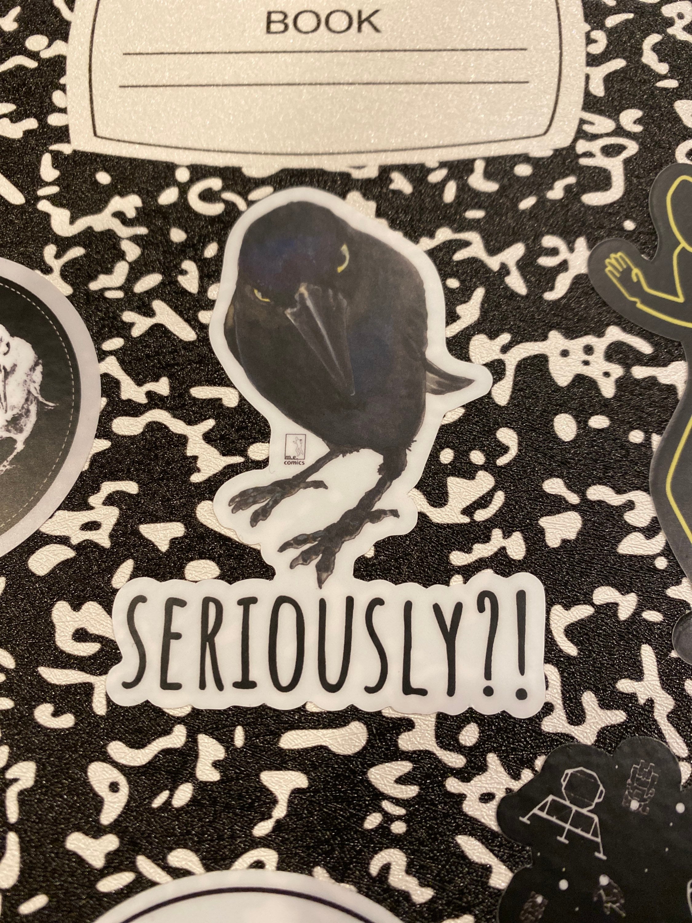 Seriously Crow Vinyl Sticker